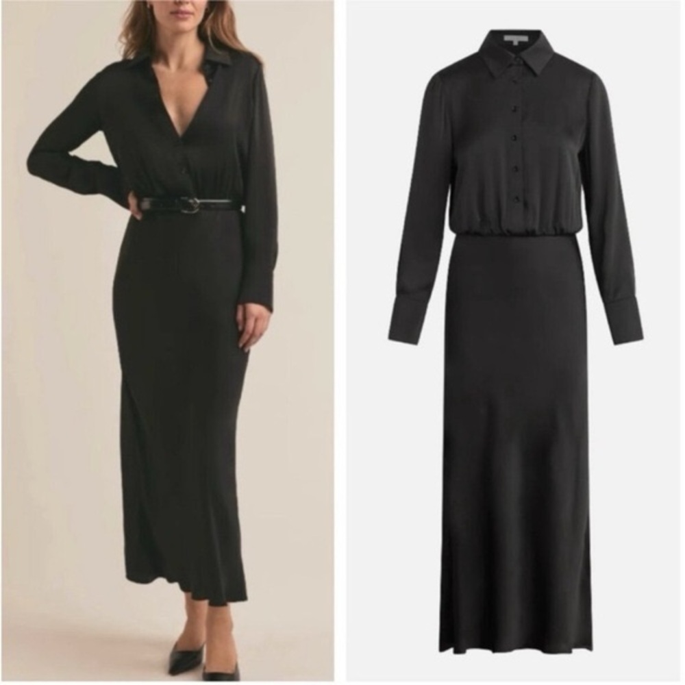 Favorite Daughter Take me Seriously Long Black Collar Work Dress Size XL